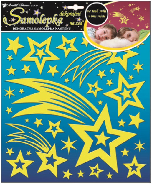 Falmatrica sötétben világító Hullócsillag 38x31cm
