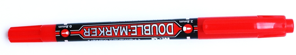 Kétoldalú címkéző filc toll piros 0,8mm/2,8mm