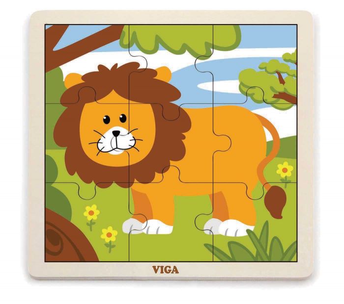 Viga Fa puzzle oroszlán 9db