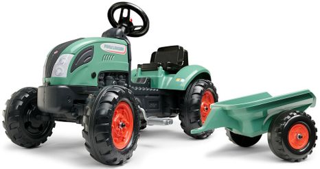 Falk pedálos traktor FARM LANDER 2054L pótkocsival - zöld