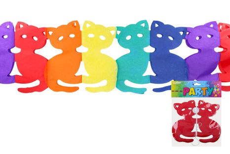 Papírfüzér macska 3m színes