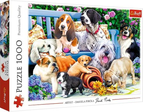 Trefl Puzzle 1000 Kutyák a kertben