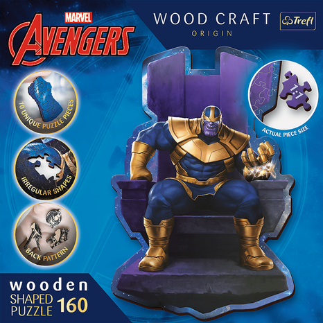 Trefl Wooden puzzle 160 darab - Thanos a trónon / Disney Marvel Heroes