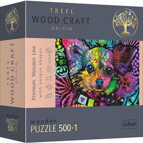 Hit Wooden Puzzle 501 - Színes kiskutya
