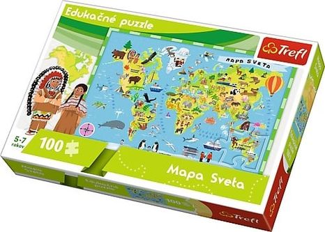 Trefl Oktatási Puzzle Világtérkép 100