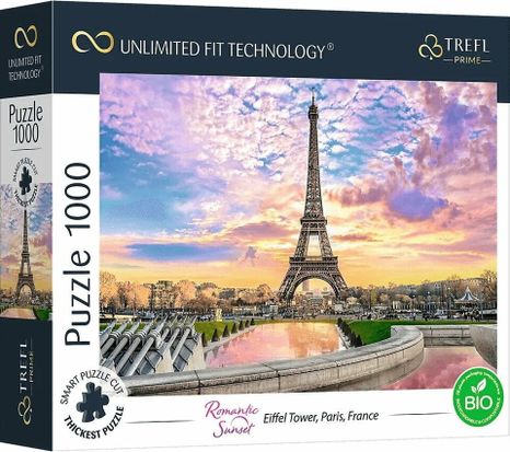 Trefl Prime puzzle 1000 UFT - Romantikus naplemente: Eiffel-torony Párizsban, Franciaországban