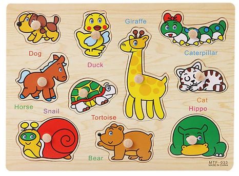 Fa puzzle állatok