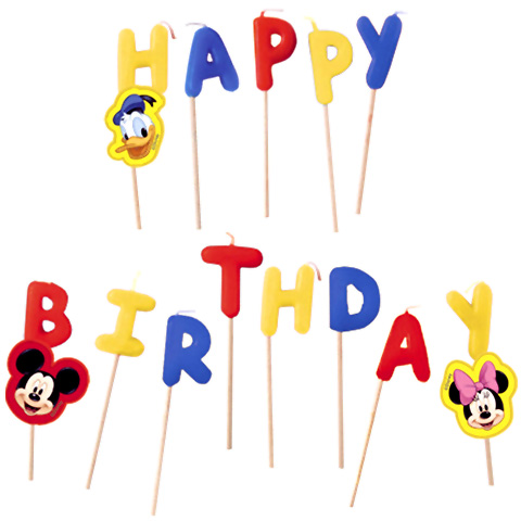 Tortagyertya Happy Birthday Mickey pálcán